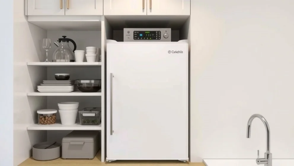 Överskåp kyl och frys för mindre kök